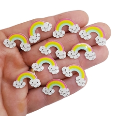 Aplique mini arco-iris em resina - 10 unidades - comprar online