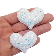 Aplique coração glitter 5,5 x 4,4 cm - 2 unidades - comprar online