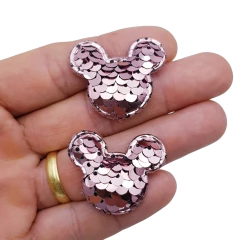 Aplique mini mickey paetê 4,0 x 3,2 cm - 2 unidades - comprar online