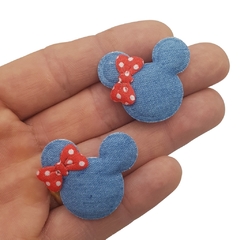 Aplique mini minnie jeans 3,7 x 3,2 cm - 2 unidades - comprar online