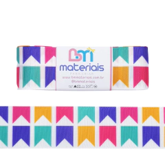 Fita gorgorão bandeirinhas 38 mm - 2 metros