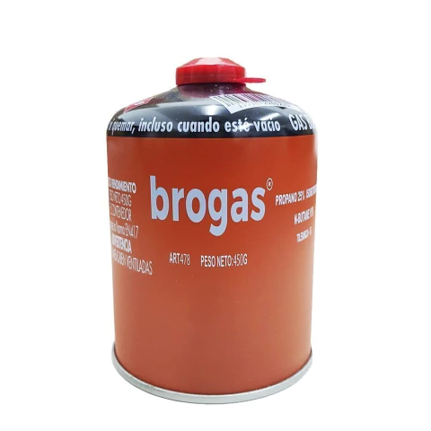 CARTUCHO DESCARTABLE BUTANO-PROPANO A ROSCA 450 GR BROGAS (GA699)