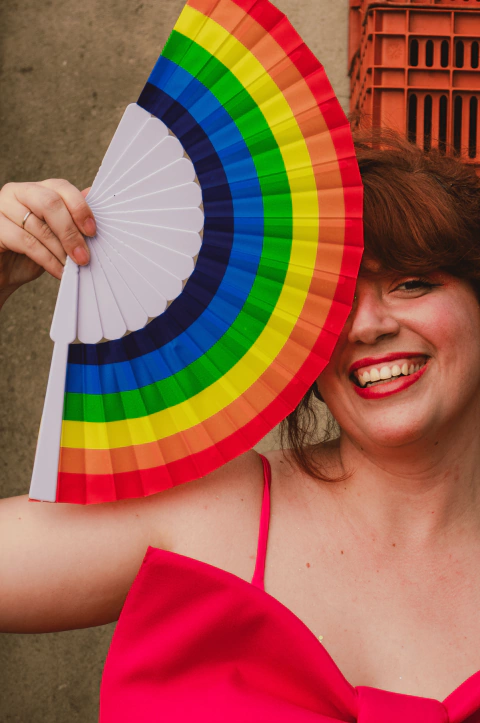 Leque Simples Rainbow - comprar online