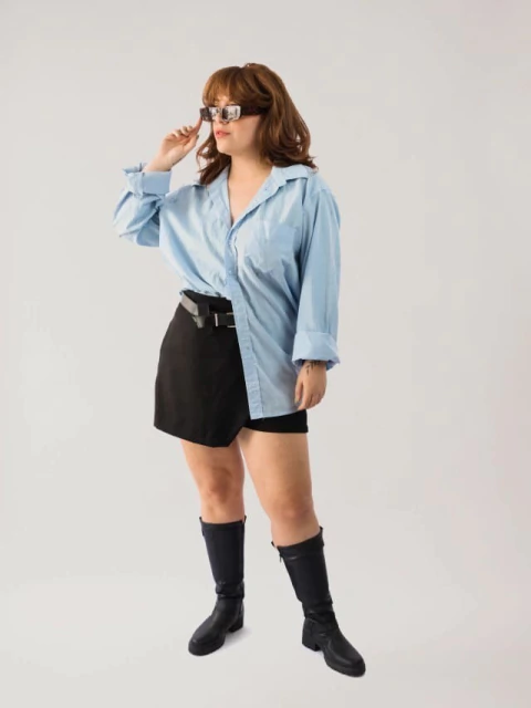 Camisa Oversized Azul Basic 90s - comprar online