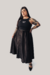 Saia Midi Plissada Preta The Six - comprar online