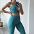 Kit Legging Modeladora + Top Duplo Cropped Verde Sereia
