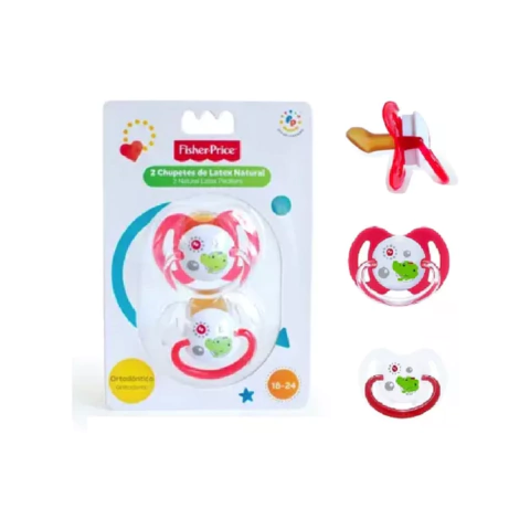 Chupetes Latex Con Tetina Ortodontica Fisher Price 18-24m x2u cod.3173