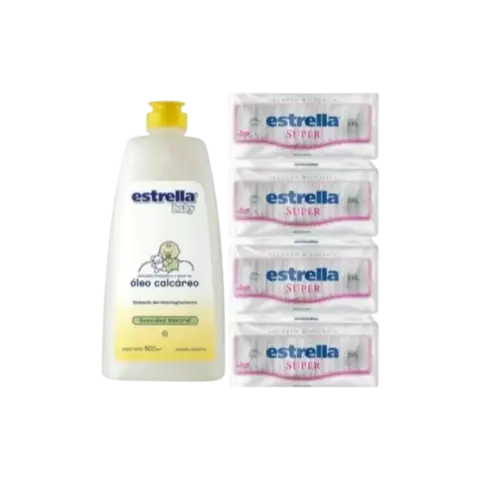COMBO! 1 Oleo Calcáreo ESTRELLA Manzanilla x 500ml + 4 Estrella Algodón Super x 100gr - comprar online