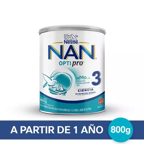 Leche de fórmula en polvo Nestlé Nan Optipro 3 en lata de 800g a partir de 1 Año - comprar online