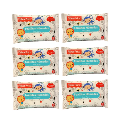 COMBO! Toallitas Humedas Para Bebes Fisher Price de bolsillo 30u (6*5)