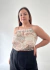 Regata Cetim Estampada com Flores e Arabesco - Veste 44 - Vitrine73 Brechó Online