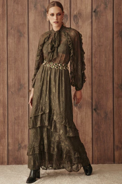 VESTIDO RAVENA RENDA LONGO COM TOP - Rock Lola