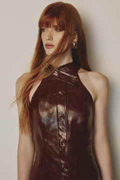 VESTIDO DAFNE COURO PU - Rock Lola