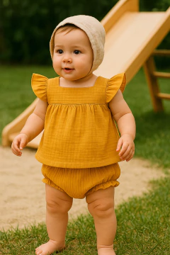 Bata Aurora Mostarda - Gaze Algodão na internet