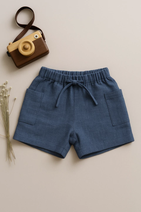 Short Linho Azul Denim - comprar online
