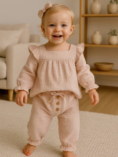 Bata Rosa Claro - Manga longa - comprar online