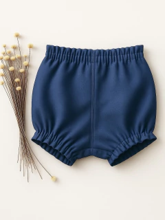 Bloomer (Short) de Linho Azul Denim - comprar online