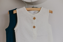 Regata de Linho Off White / 3-6 meses - loja online