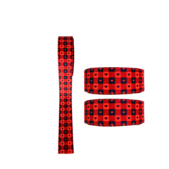 Fita Junina com coração - Vermelho c/ preto - o metro