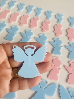 Anjinho Asa aberta pingente (furado) em acrílico - unid