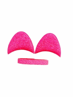 Kit Orelha de Paetê - Rosa Neon