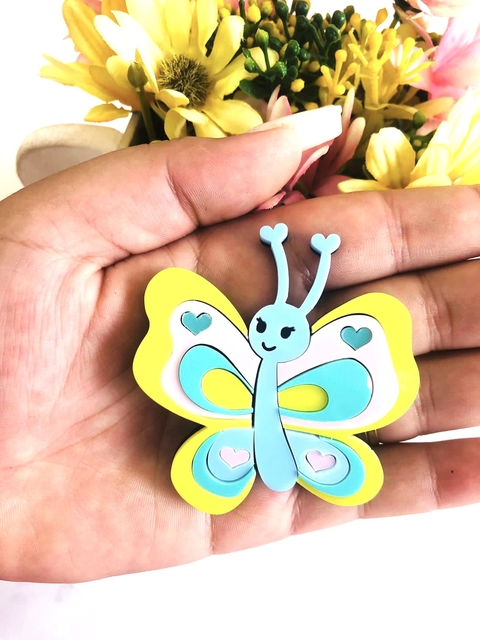Aplique borboleta curvada para tiara aprox 7 cm