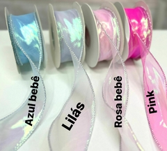 Fita organza furta-cor 38 mm - o metro na internet