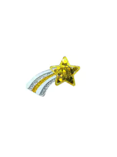 Estrela cadente em acrílico glitter aprox 4cm - unid
