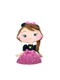 Boneca biscuit Minnie rosa 12cm