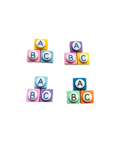 Cubos abc candy em resina - 2 unid