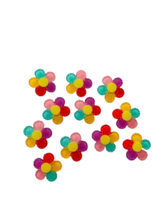 Aplique Resina flor 5 petalas - 4 und