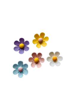 Aplique resina flor 6 petalas - 5 und