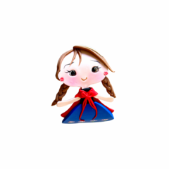 Ana (frozen) em biscuit aprox 12 cm - unid