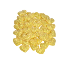 Coração em tecido Glitter L aprox 2 cm - 4 unid