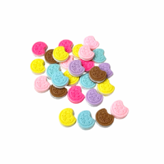 Coocks mordido - biscoito - em resina - 4 unid