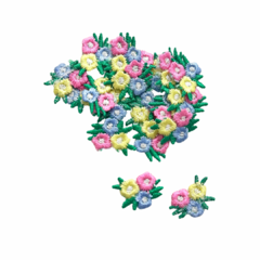 Flor de crochê bordada 2 unid - Tudoparaartesanato