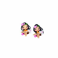 Moana em biscuit sentada com porquinho - unid