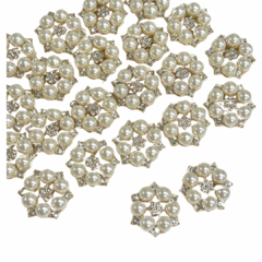 Chaton pérolas e strass 2 unid