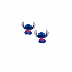 Stitch coração estampado em acrílico aprox 4 cm - unid