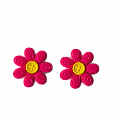Flor com botão Pink - 2 und
