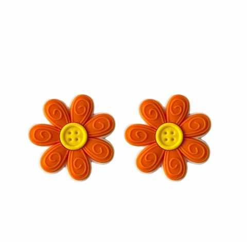 Flor com botão Laranja - 2 und