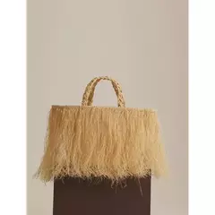 Bolsa Palha Franjas Bela - The Blend Shop