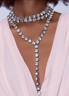 Colar Choker Gargantilha Gravata Strass Antonieta – Brilho e Glamour para o Carnaval