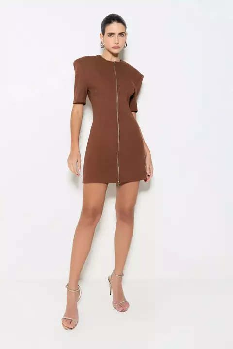 Vestido Curto Estruturado em Malha Canelada Zen