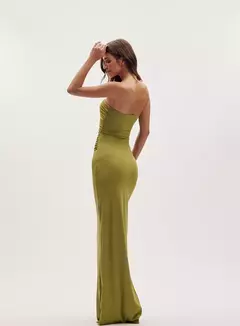 Vestido Longo Decote Reto Com Recorte Sophie Oasis - comprar online