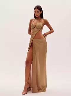 Vestido Longo Assimétrico Com Alça Sarah Oasis - comprar online