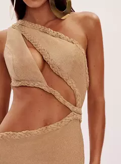 Vestido Longo Assimétrico Com Bordado Tranças Judy Oasis - loja online