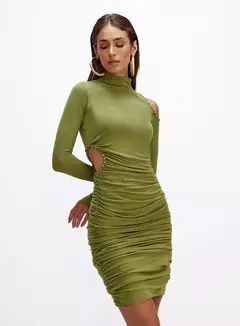 Vestido Curto Recorte Drapeado Giulia Oasis Resortwear