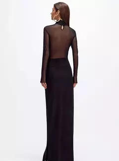 Vestido Longo Detalhe Tule Priscila Oasis Resortwear - loja online