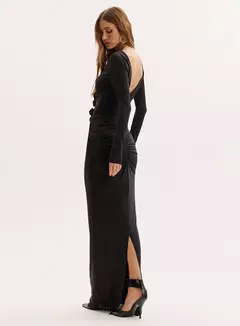 Vestido Longo Flores Drapeadas Cristina Oasis Resortwear - comprar online